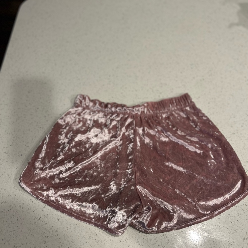 Baby Pink Velvet/Velour Pajama Shorts
